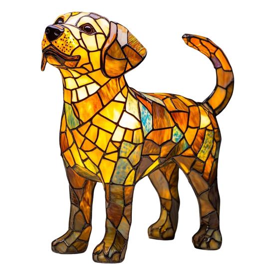 Светодиодный светильник с орнаментом в виде корги, настольная лампа в стиле ретро из смолы для собак, ночник с теплым окружающим светом, акцентное освещение для гостиной