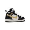 Jordan 1 Mid Patent Черный Белый Золотой TD BQ6933-007