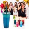 Вспышка порошка соломенная чашка блестящая чашка для напитков многоразовая кружка для кофе и сока пластиковая кружка меняющая цвет бутылка для воды посуда для напитков кофейная чашка