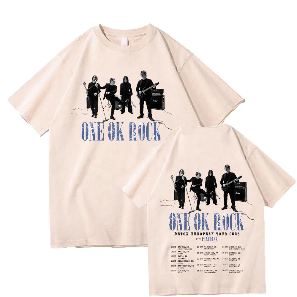 2026 Детокс Europban ONE OK ROCK Тур Лето Экстрабольшой Хип-Хоп Харадзюку YK22026 Лето Чистый Хлопок 100 Печатная Свободная Футболка