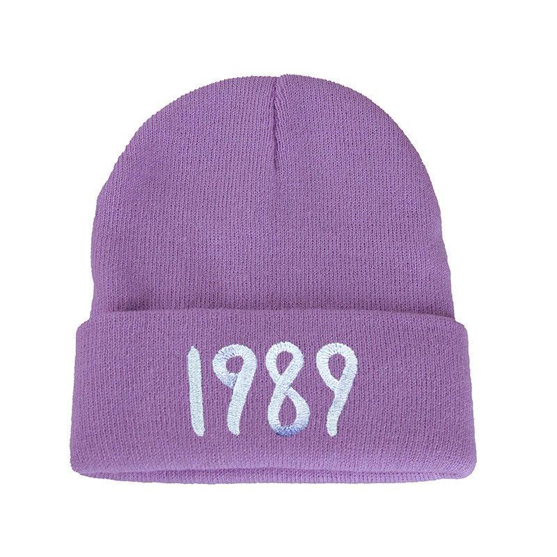 Embroidery flower knitted hat digital wool hat outdoor cycling pullover hat