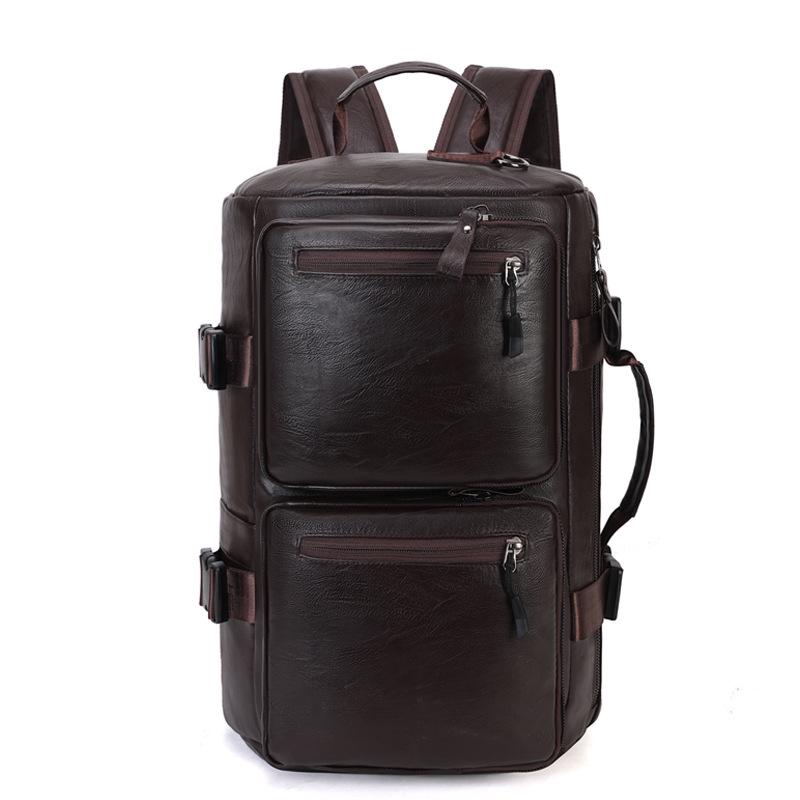 Мужской ретро рюкзак из искусственной ПУ кожи, кросс-граничный, для ноутбука и путешествий, большой вместимости
