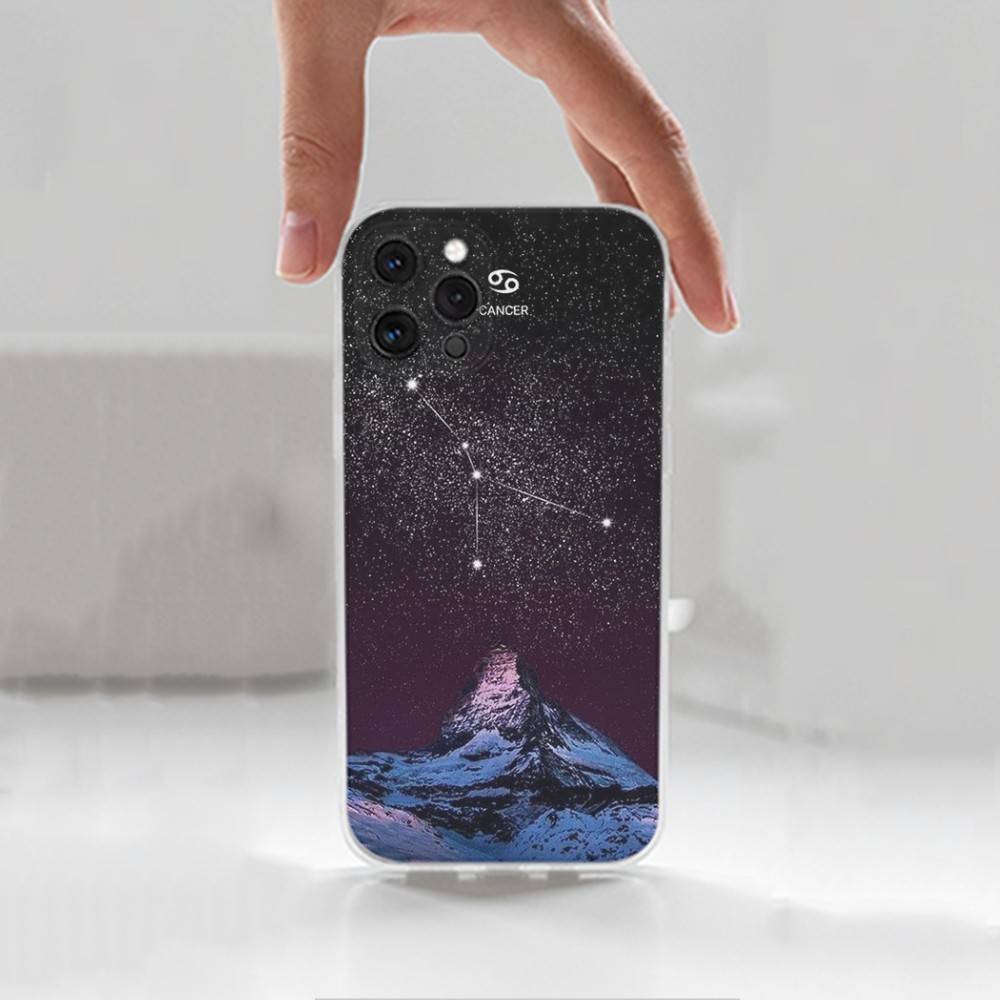 Чехол "Двенадцать созвездий" для iPhone X, 14, 16, Mini, XS, SE, 12, 15, Pro, 17, Plus, 11, Max, 13, XR, Прозрачный мягкий чехол