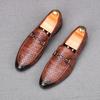 New Men's White Brown Knit Pattern Wedding Dress Shoes Male Casual Flats Loafers Homecoming Prom Zapatillas Hombre