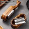 Stainless Steel Cheese Grater with Wood Handle Sharp Blades Efficient Cheese Grating Tool