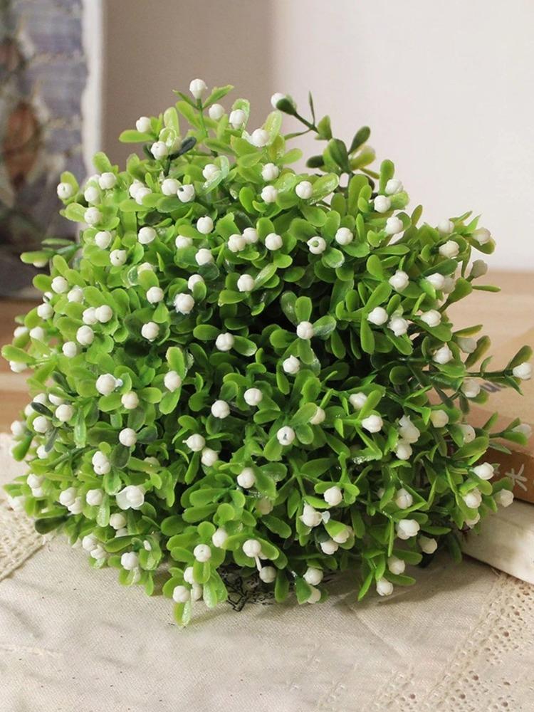12 шт. Короткие ветки Искусственные зеленые растения Пять головок Миланский цветок Пластик Наружное украшение сада