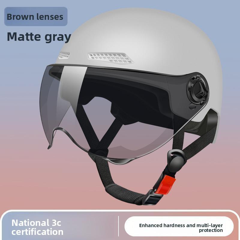 Electric Car Helmet Men and Women Summer Sun Protection Helmet Lightweight Half Helmet Battery Car Sunshade