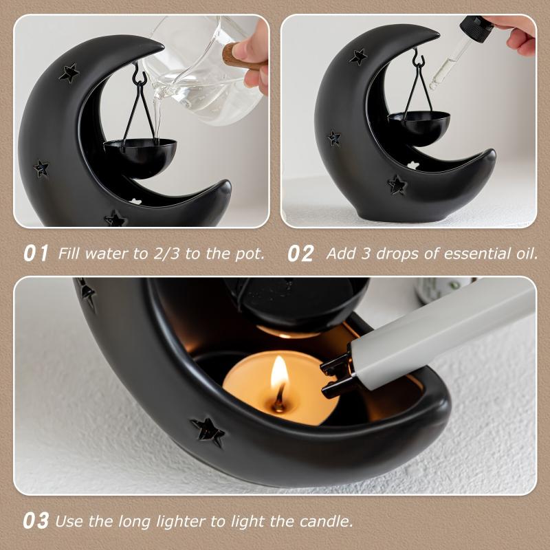 1PC Essential Oil Diffuser Home Decor Eid Gift Ceramic Living Room Black White Middle Eastern Candle Holder Creative