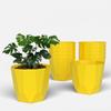 Гексагональный 6-дюймовый набор из 12 пластиковых горшков для растений для домашнего декора, горшки для комнатных растений для гостиной, пластиковый цветочный горшок для сада (желтый)