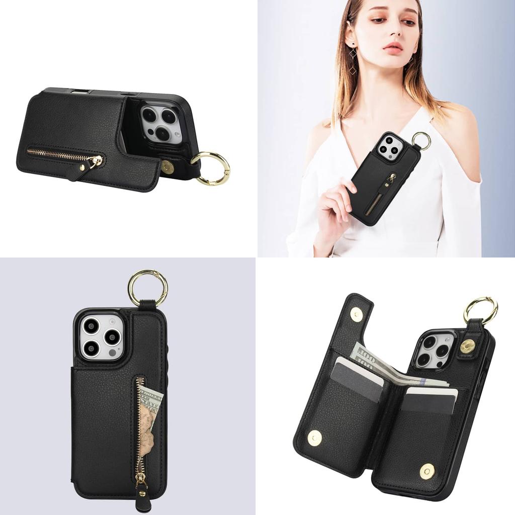 Для iPhone 16 15 14 13 12 11 Pro Max 13 12 Mini X XS Max XR SE Кошелек-чехол с держателем для карт, Премиальная кожаная обложка на магнитной застежке
