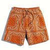 Men Shorts Drawstring Waist Casual Printed Regular Style Shorts with Pockets Wide Leg Outdoor Shorts