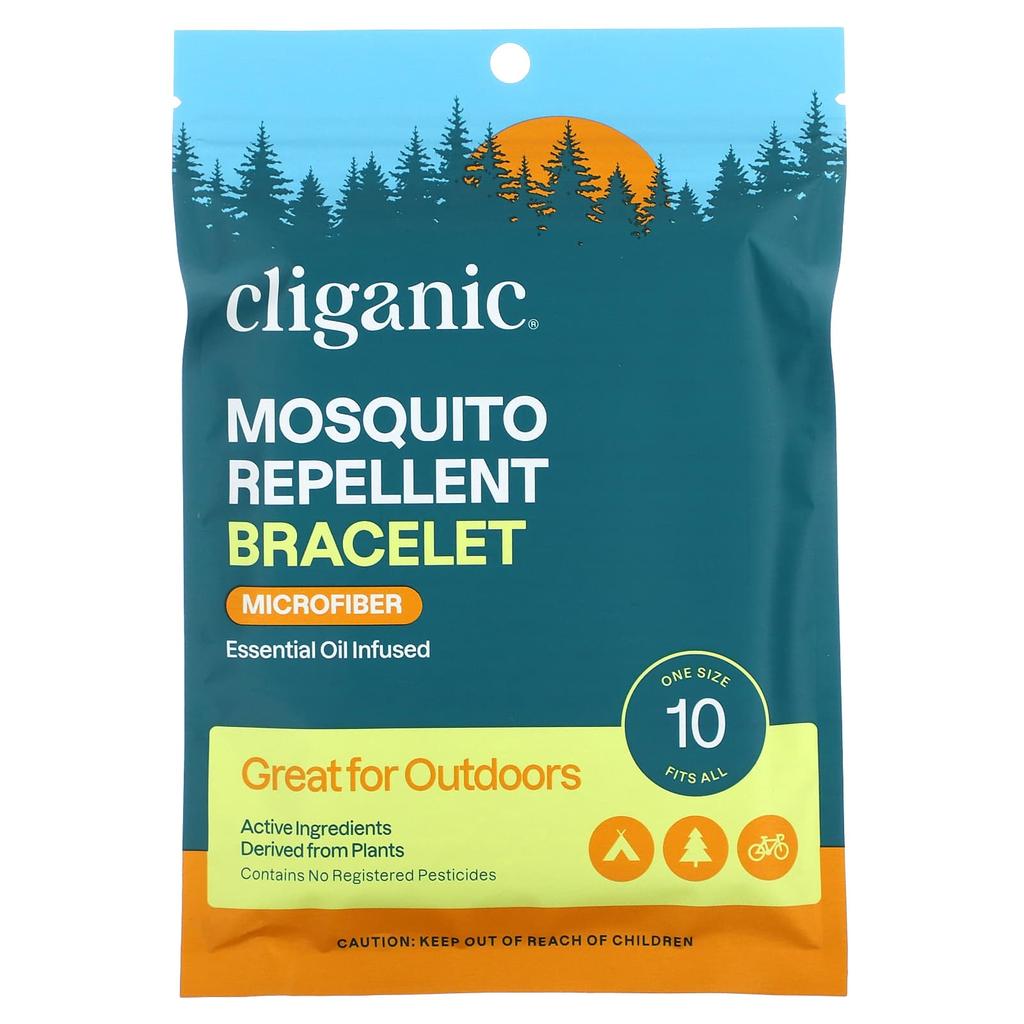 Cliganic Браслет от комаров, универсальный, 10 браслетов