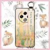 Back Cover Wristband Phone Case For Tecno Spark30 4G/KL6 Fashion Design Kickstand Silicone Anti-knock Protective Flower