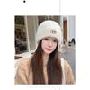 Korean Version Autumn and Winter Warm Hat, Children's Letter Label Knitted Wool Hat