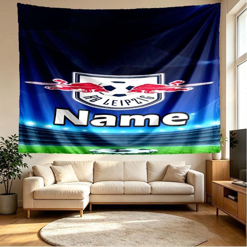 Custom Name Personalized RB Leipzig Print Tapestry, Wall Art Decor, Bedroom, Dorm, Apartment, LivingRoom, Party Backdrop, Gift for Birthday