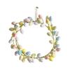 Easter Wreath Front Door 36cm Round Artificial Easter Garland Easter Egg Wreath Creative Spring Wreath Garland Easter Decoration for Front Door Bedroo
