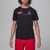 Jordan Wavy Motion Letter Logo Round Neck Casual Pullover Short Sleeve T-Shirt Kids Tops Black HM4758-010