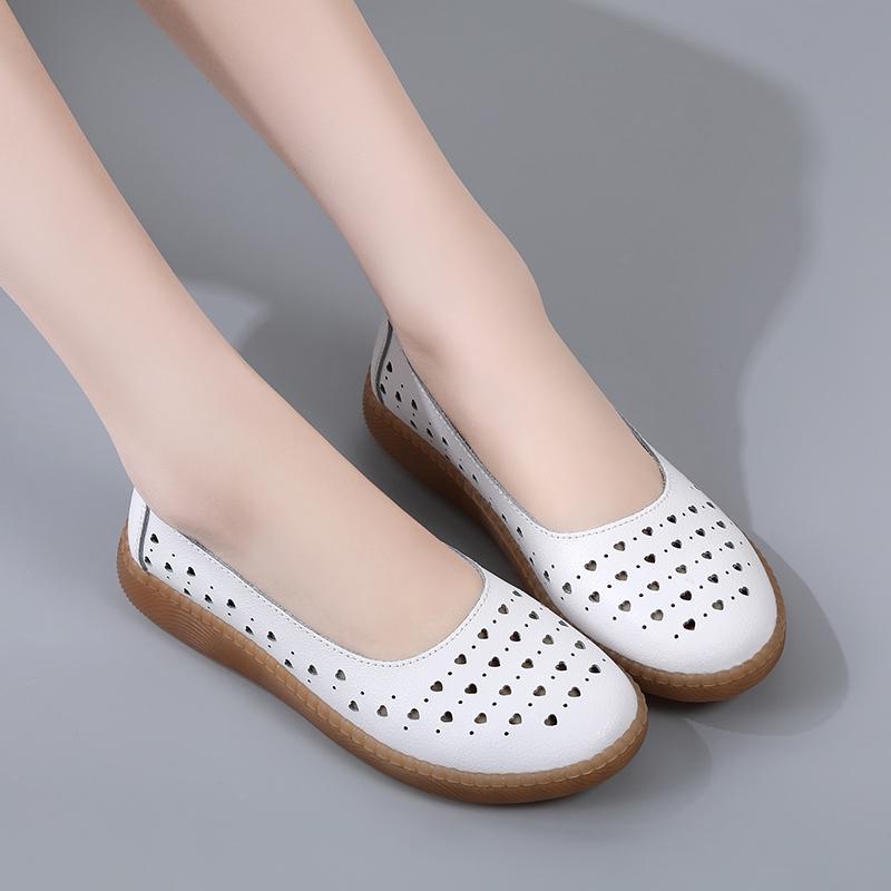 Women Moccasins Penny Loafers Casual White Nurse Footwear Peas Soft Flats Black Driving Walking Shoes for Women