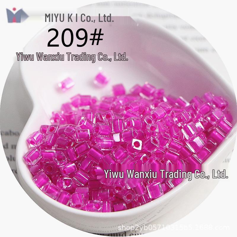 MIYUKI 4mm Transparent Dyed Core Sugar Cube Beads for DIY Bracelets