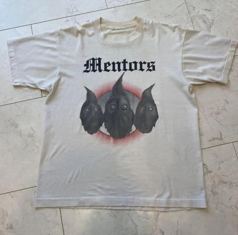 Винтажная футболка Mentors Band Подарок для фанатов Хлопок Белый Полный размер Мужская Женская Рубашка BL002