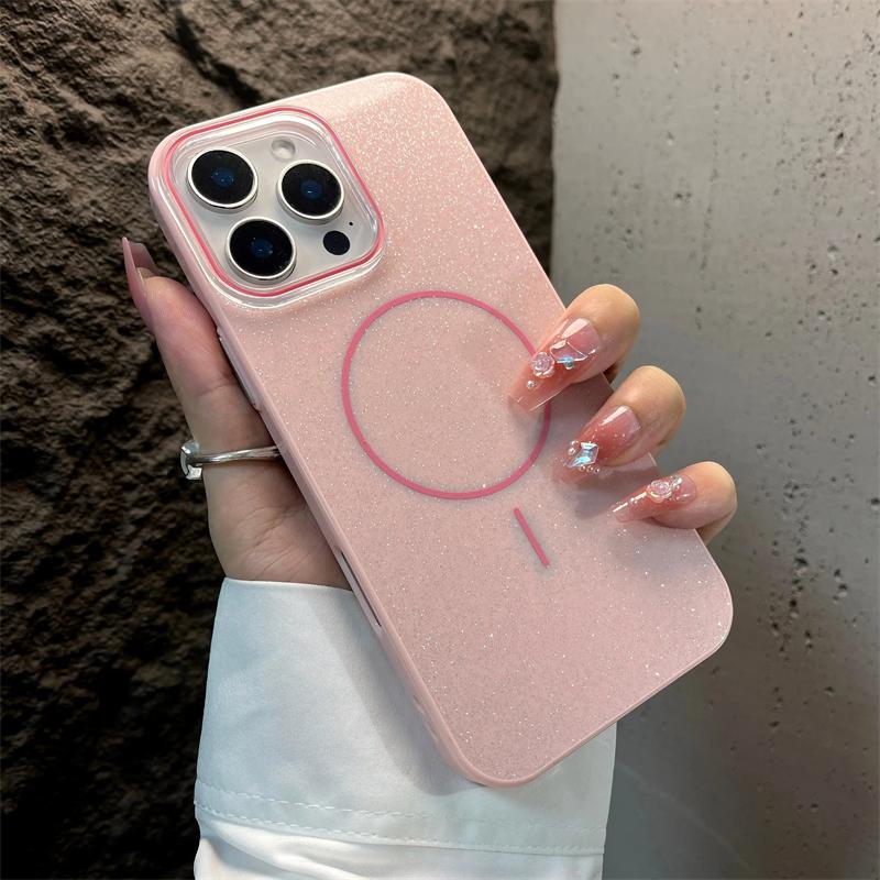 Luxury Bling Glitter For Magsafe Magnetic Case For iPhone 16 15 14 Plus 13 12 11 Pro Max Wireless Charging Shockproof IMD Cover