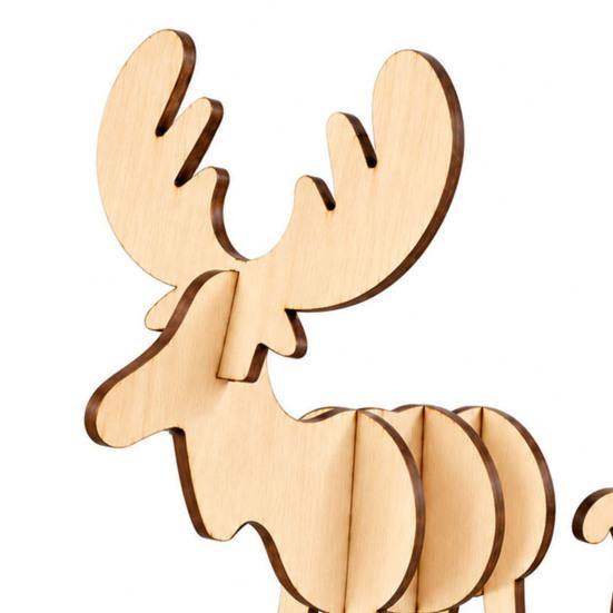 Decorative Wooden Sleigh for Holidays Christmas Elk and Tabletop Ornament, DIY Wood Art Craft Unfinished Decor Crafts Festive Holiday Decoration,