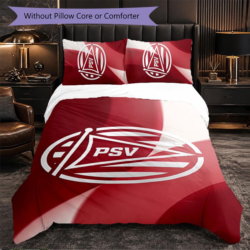 PSV Eindhoven FC Themed Bedding 3Pcs Duvet Cover Set Decorative Bed Linen For Teen Room Home Decoration