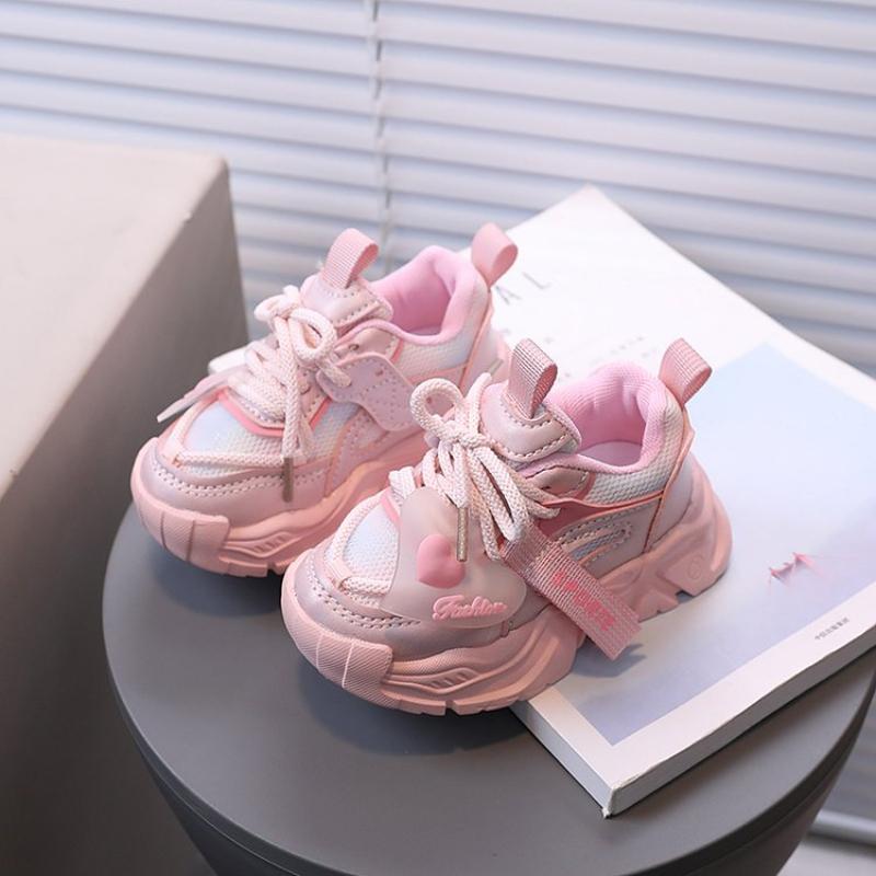 Спортивная обувь для девочек 2024 Весна и Осень Новая Детская Обувь Папы Сетчатая обувь для мальчиков Универсальные Маленькие Белые Туфли
