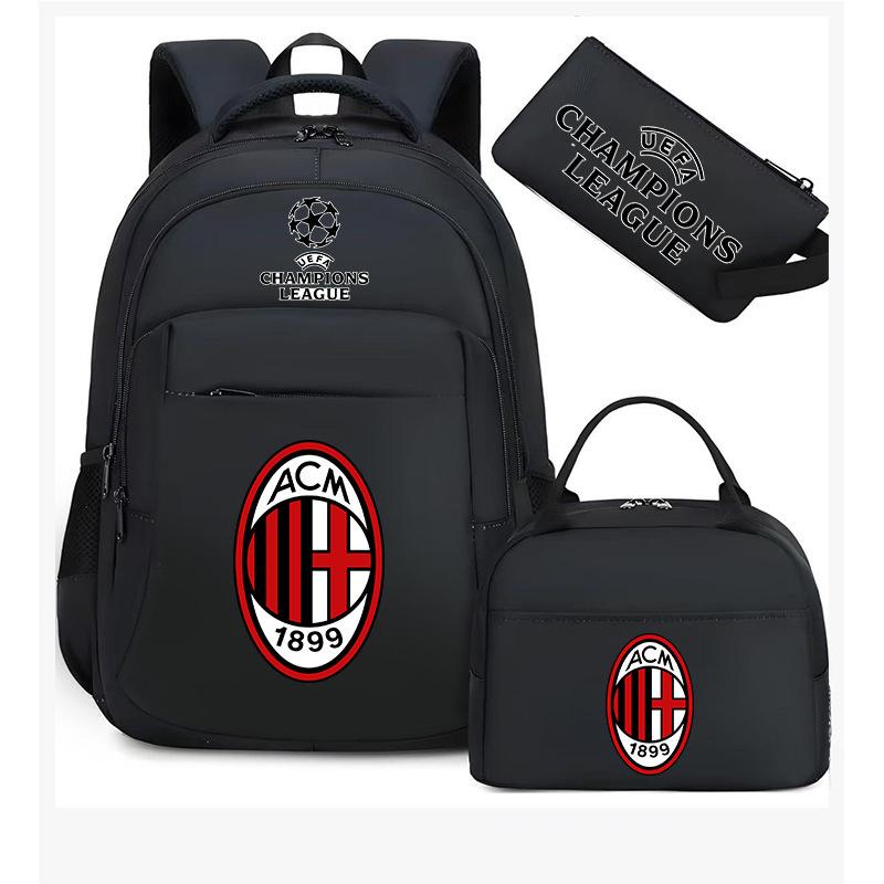 Large Capacity Backpack Set of 3 Kids School Bag Soccer Fan Merchandise Backpack Boys Girls Sports Rucksack