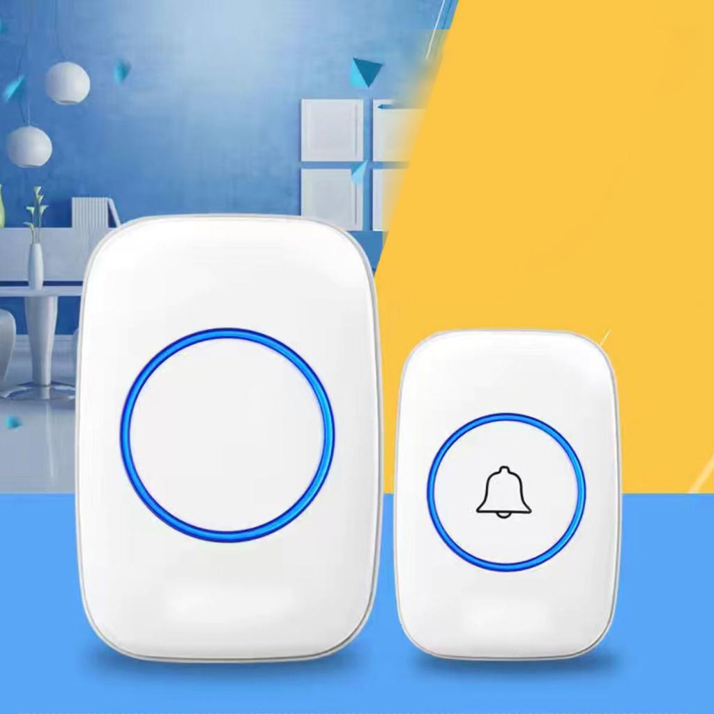 Wireless Doorbell Kit Waterproof 36 Music Adjustable Volume Battery Operated for Home Apartment Random Color