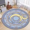 Dark Base Yellow Line Magic Pentagram round rug works as gaming chair floor mat for game room bedroom home decor