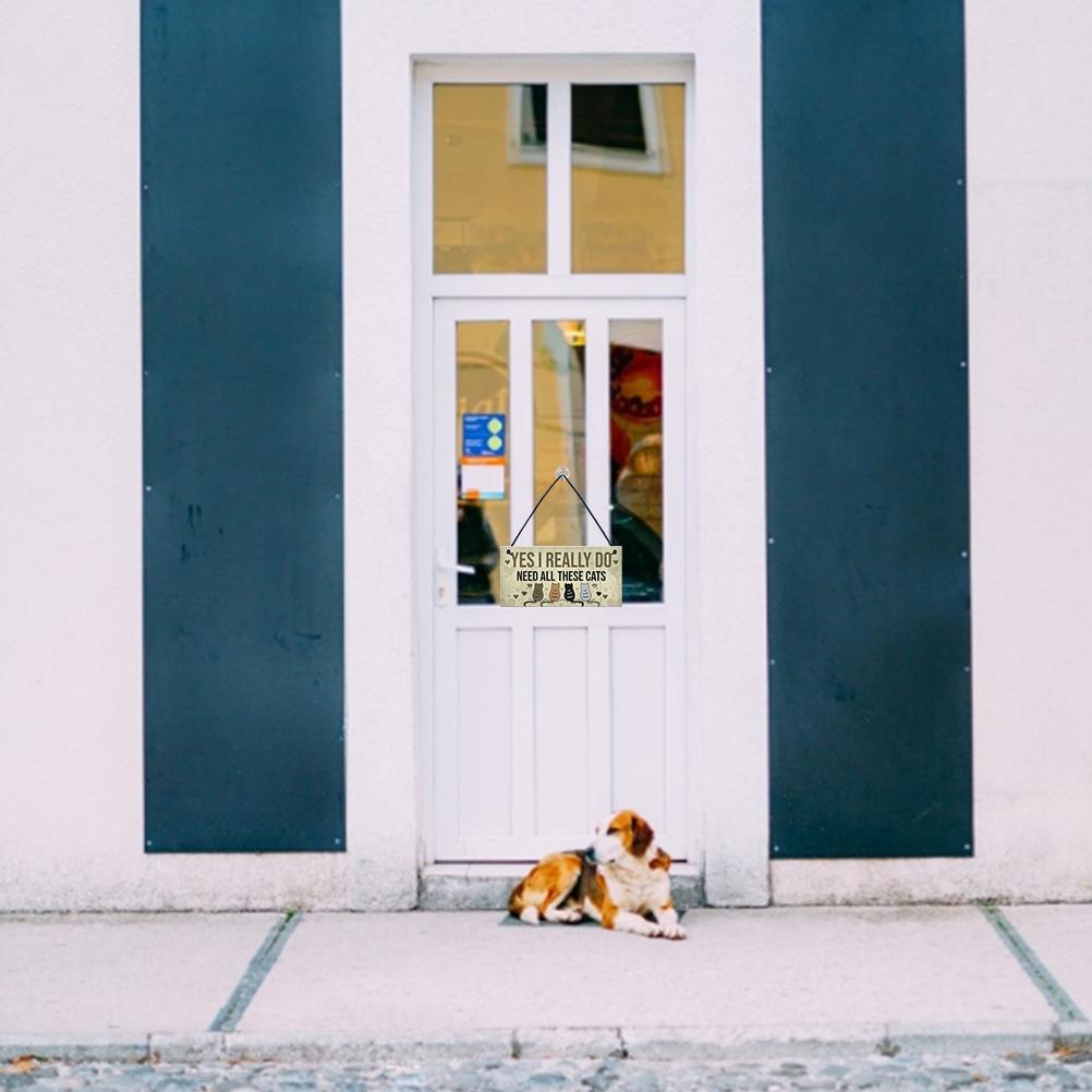 Wooden Funny Door Hanging Bedroom Christmas Cats Sign Pet Lover Hanging Plaques Friendship Sign