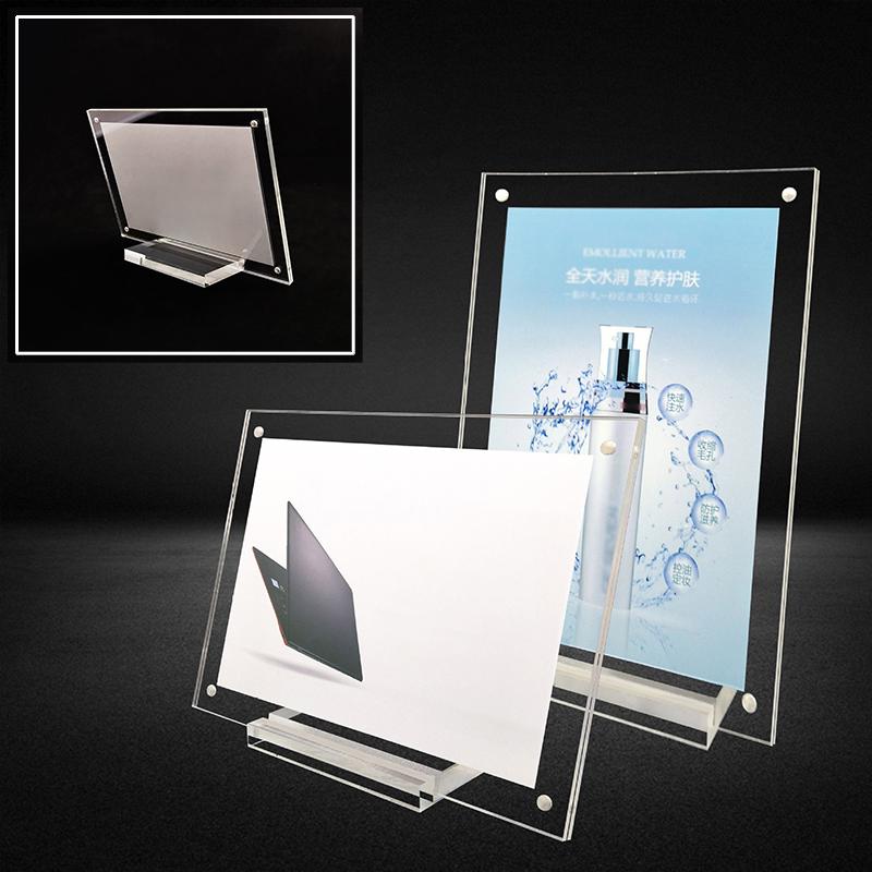 Acrylic Table Card Sign  Display Stand Picture 1pc Photo Frame W/ Base