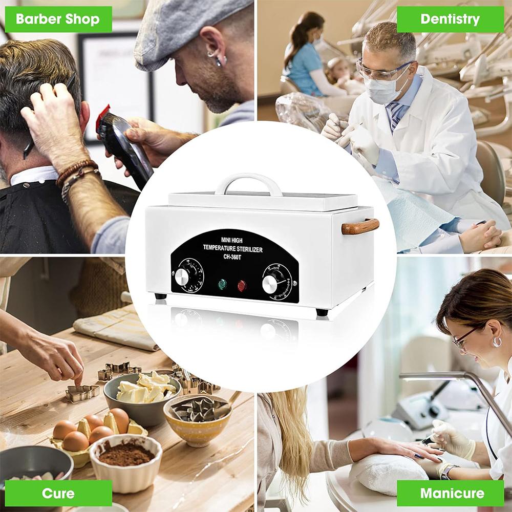 YIKOOLIN High Temperature Cleaning Box 1.5L With Timer Dry Heat Sterilizer For Sundry Beauty Hair Nail Metal Tools With Handle