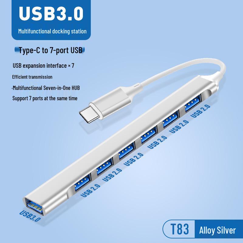 USB-концентратор 7-в-1, док-станция USB 3.0, многопортовый расширитель для компьютера и ноутбука с TYPE-C
