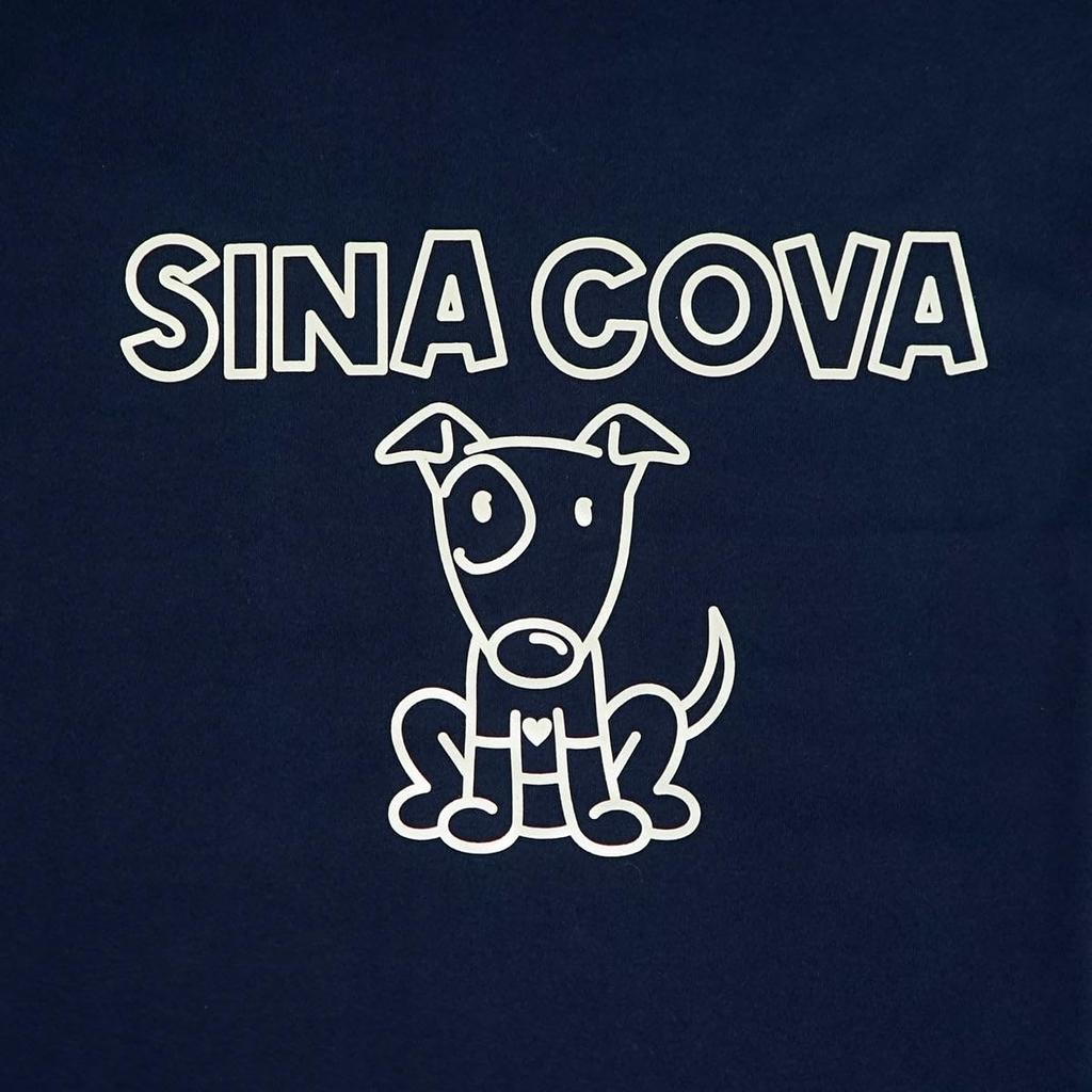 Sinacova и Футболка с коротким рукавом из хлопка, простой фольгированный принт с собакой 25120593290M, мужская/женская, 100% джерси, с рисунком,