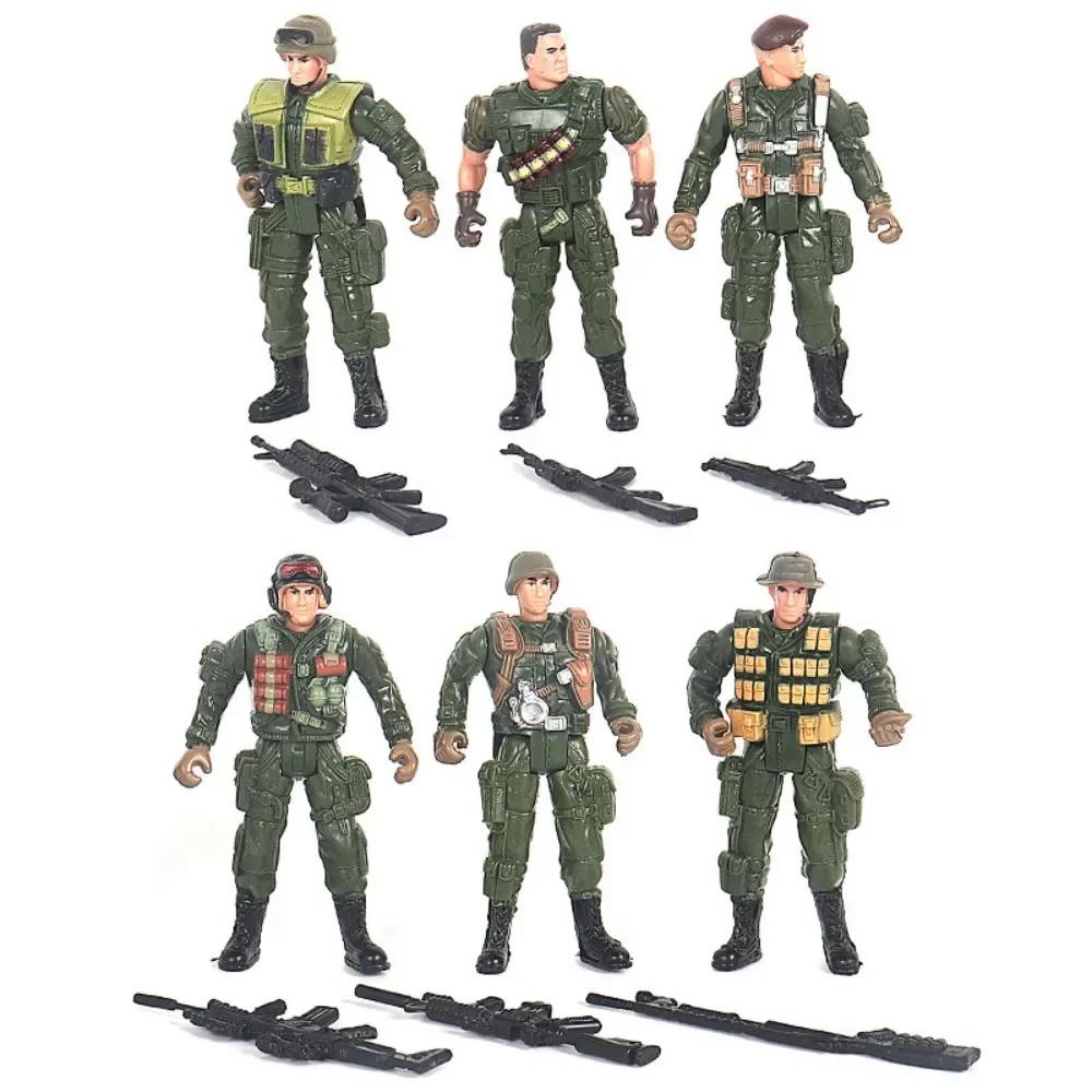 6/12 шт. Фигурки Военных Элитного Отряда с Оружием, 10 см, Солдаты SWAT Террористической Команды для Игр Детей, Красивый Подарок