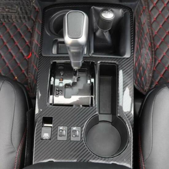 Center Console Gear Shift Panel Decor Cover Trim for 4Runner 2010+ Carbon Fiber
