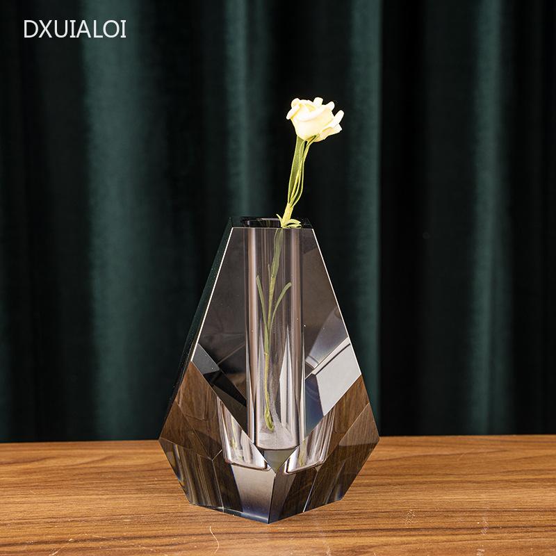 Modern Minimalist Crystal Vase Floral Organ Interior Design Decoration Office Decorations Home Decoration Accessories Glass Vase