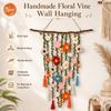 Wooden Branch Crochet Wall Hanging Yarn Floral Tapestry Macrame Wall Hanging  Living Room Decor