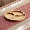 Round Wooden Divided Fruit Tray Nut Platter Food Storage Tray Fruit Snack Plate  Serving Platter