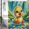 Cartoon Cute Yellow Duck Shower Curtain, Bathroom Decorative Shower Curtain, Waterproof Shower Curtain with Hooks