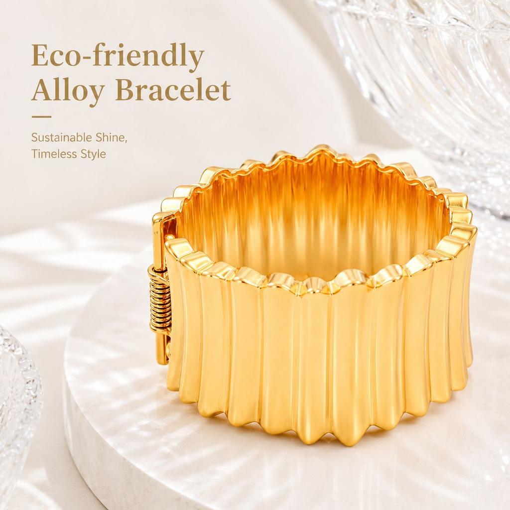 European and American hot-selling bracelets, cold wind irregular high-end bracelets, metal bangles wide bracelets