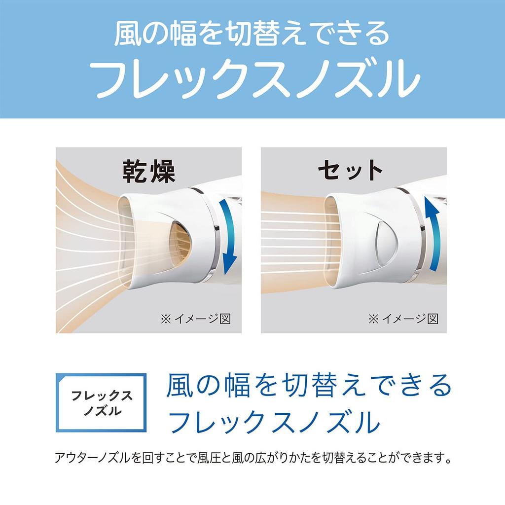 Koizumi Фен для волос с большим объемом воздуха и функцией очистки кожи головы, без помощи рук, отрицательные ионы, белый KHD-9130/W