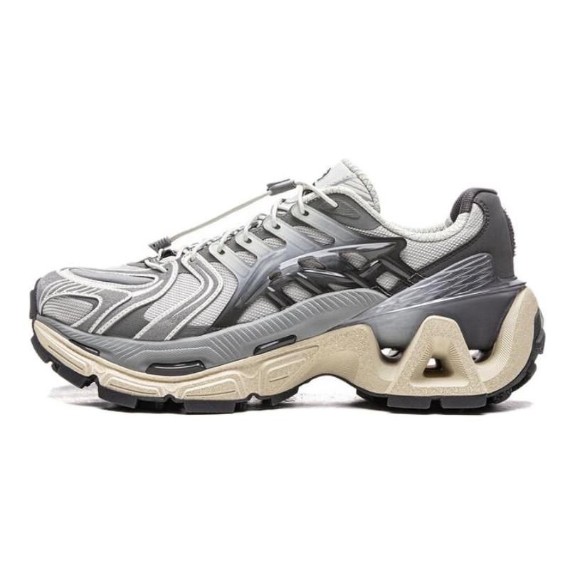 Li Ning Furious Rider ACE 3.0 Модный тренд Амортизация Увеличение роста Низкие Повседневная обувь Унисекс Серебристо-серый AZGV151-9