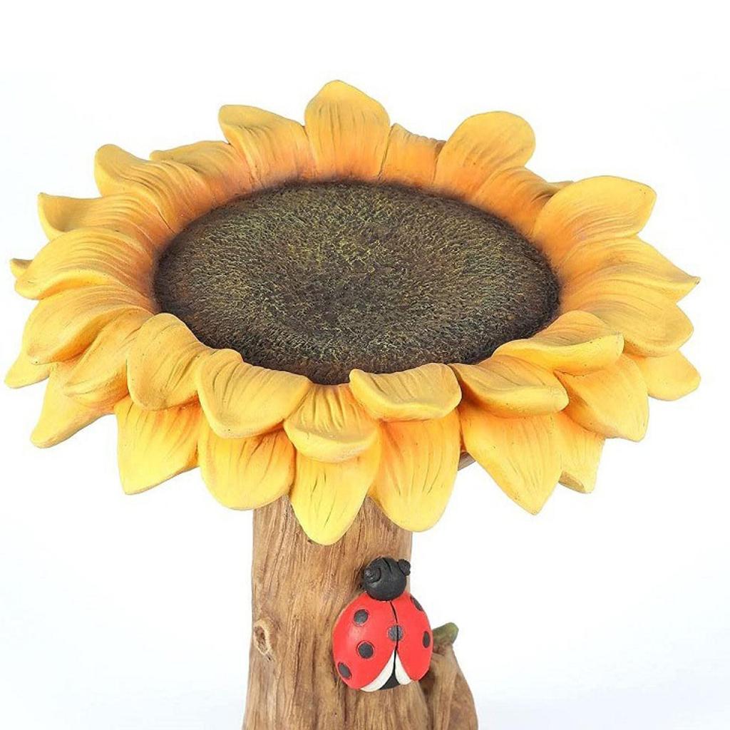 Polyresin Sunflower Bird Bath Indoor Outdoor Decorative Ornaments Bird Feeder