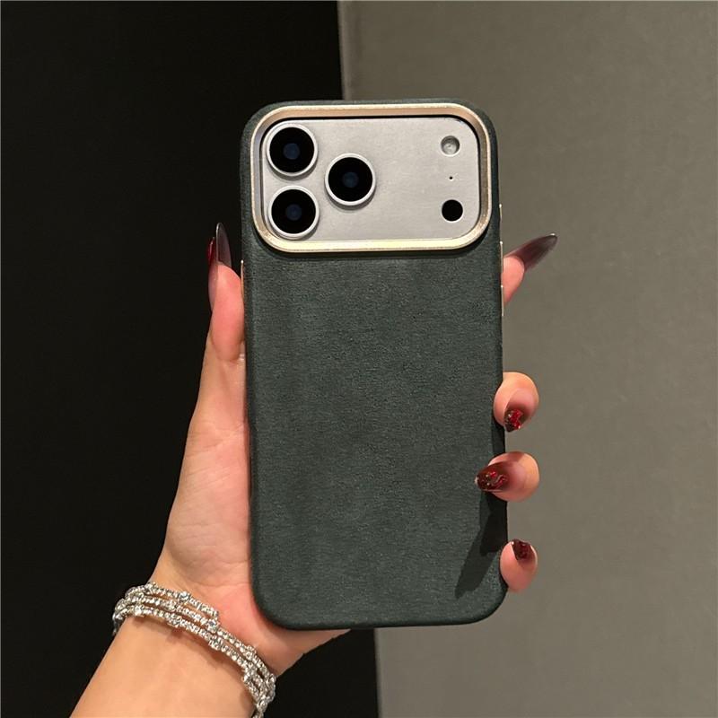 Роскошный кожаный чехол с магнитной застежкой для iPhone 17 13 14 15 16 Pro Max Air Premium Замша Металлическое кольцо для камеры Ударопрочный чехол