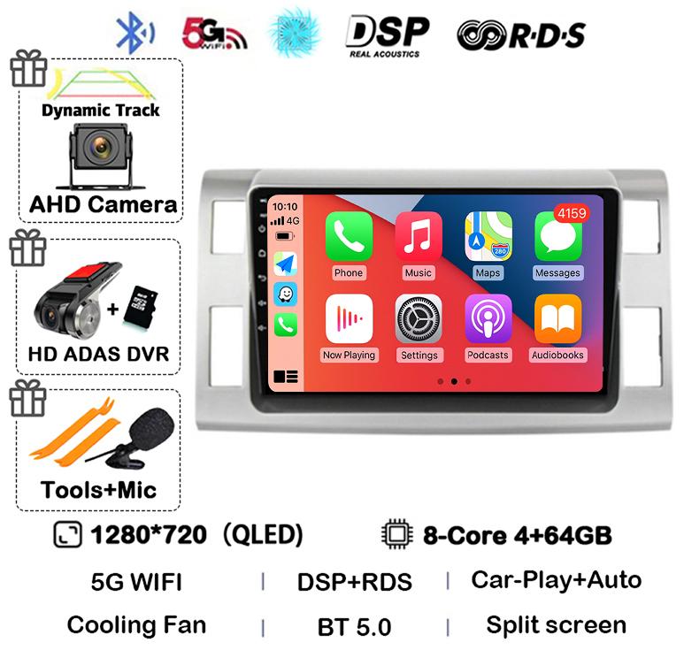 Android 14 Auto Carplay автомобильное радио для Toyota Previa 3 III XR50 Estima 2006-2019 Мультимедиа Navi GPS плеер стерео головное устройство DSP