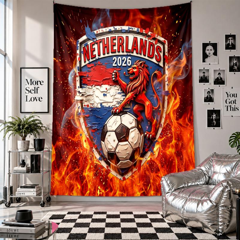 Netherlands Football Wall Tapestry Home Decor Wall Hanging Cloth for Bedroom Living Room Background