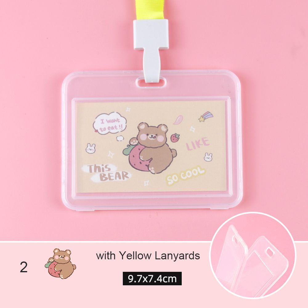 Card Sleeves Hanging Rope Badge Holder with Lanyard Vertical Name Tag ID Card Holder Neck Lanyard